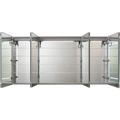 Aquadom Signature Royale 72" x 36" Rectangular Medicine Cabinet With Lighting, Defogger, Integrated LED 3X Magnifying Mirror And Electrical Outlet with USB  - SR-7236