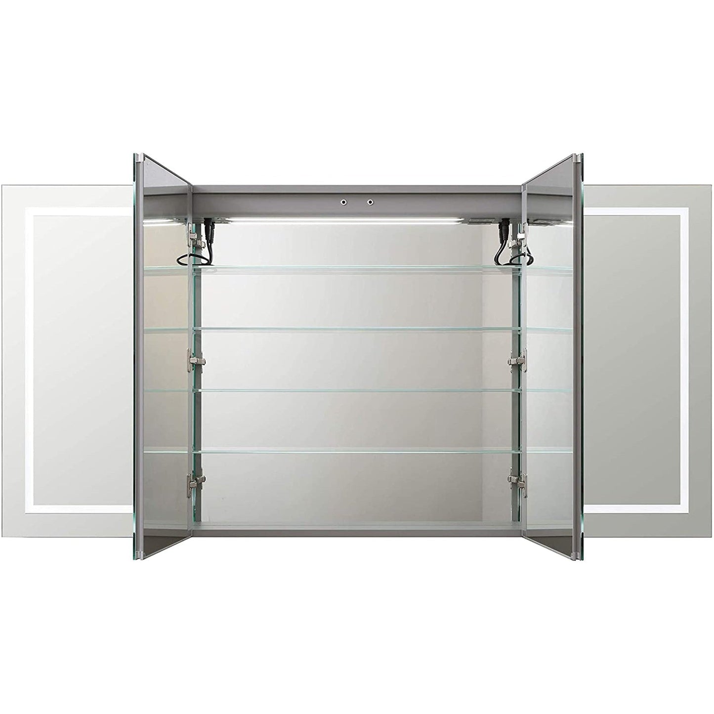 Aquadom Signature Royale 72" x 36" Rectangular Medicine Cabinet With Lighting, Defogger, Integrated LED 3X Magnifying Mirror And Electrical Outlet with USB  - SR-7236