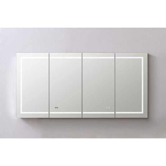 Aquadom Signature Royale 72" x 36" Rectangular Medicine Cabinet With Lighting, Defogger, Integrated LED 3X Magnifying Mirror And Electrical Outlet with USB  - SR-7236