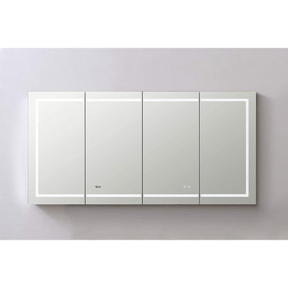 Aquadom Signature Royale 72" x 36" Rectangular Medicine Cabinet With Lighting, Defogger, Integrated LED 3X Magnifying Mirror And Electrical Outlet with USB  - SR-7236