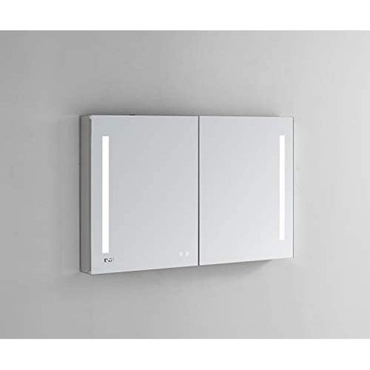 Aquadom Signature Royale Bi-View 48" x 30" Rectangular Medicine Cabinet With Lighting, Defogger, Integrated LED 3X Magnifying Mirror And Electrical Outlet with USB - SR-4830-N