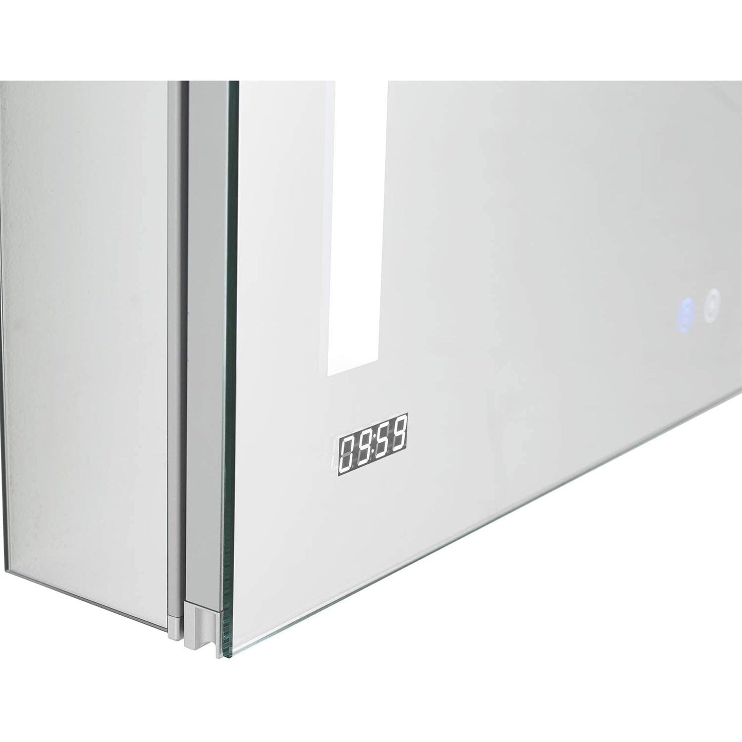 Aquadom Signature Royale Single View 24" x 30" Rectangular Left Hinged Medicine Cabinet With Lighting, Defogger, Integrated LED 3X Magnifying Mirror And Electrical Outlet with USB - SR-2430L-N