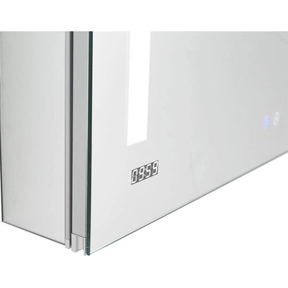 Aquadom Signature Royale Single View 24" x 30" Rectangular Left Hinged Medicine Cabinet With Lighting, Defogger, Integrated LED 3X Magnifying Mirror And Electrical Outlet with USB - SR-2430L-N