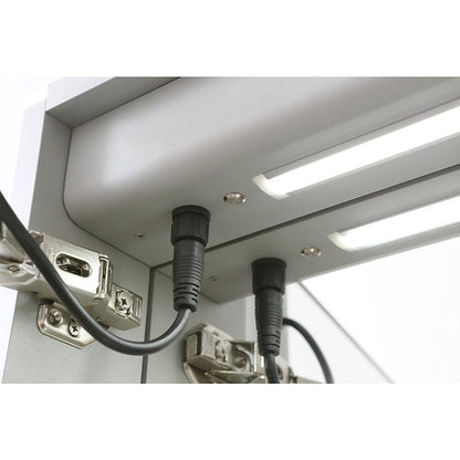 Aquadom Signature Royale Single View 24" x 30" Rectangular Left Hinged Medicine Cabinet With Lighting, Defogger, Integrated LED 3X Magnifying Mirror And Electrical Outlet with USB - SR-2430L-N