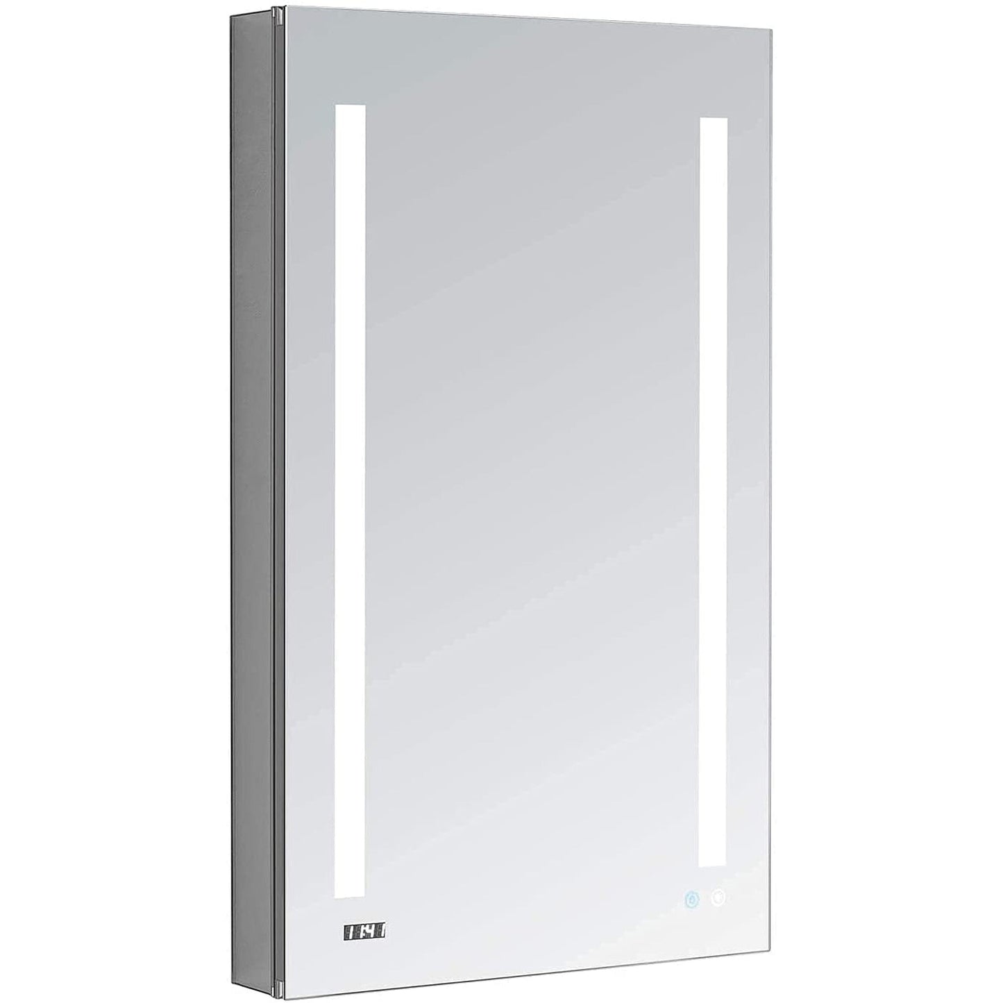 Aquadom Signature Royale Single View 24" x 30" Rectangular Left Hinged Medicine Cabinet With Lighting, Defogger, Integrated LED 3X Magnifying Mirror And Electrical Outlet with USB - SR-2430L-N