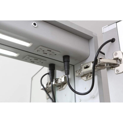 Aquadom Signature Royale Single View 24" x 30" Rectangular Right Hinged Medicine Cabinet With Lighting, Defogger, Integrated LED 3X Magnifying Mirror And Electrical Outlet with USB - SR-2430R-N