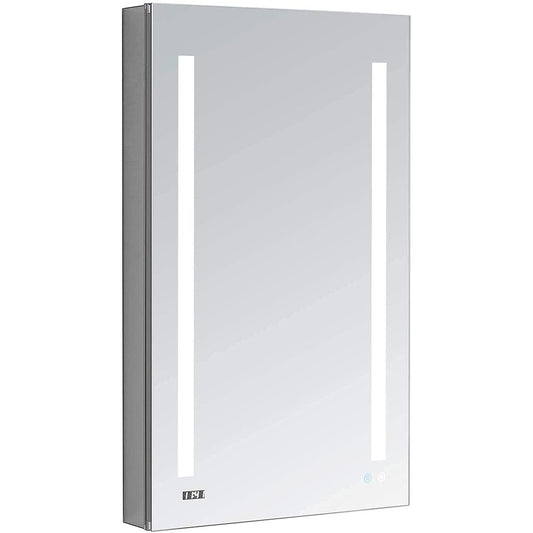 Aquadom Signature Royale Single View 24" x 30" Rectangular Right Hinged Medicine Cabinet With Lighting, Defogger, Integrated LED 3X Magnifying Mirror And Electrical Outlet with USB - SR-2430R-N