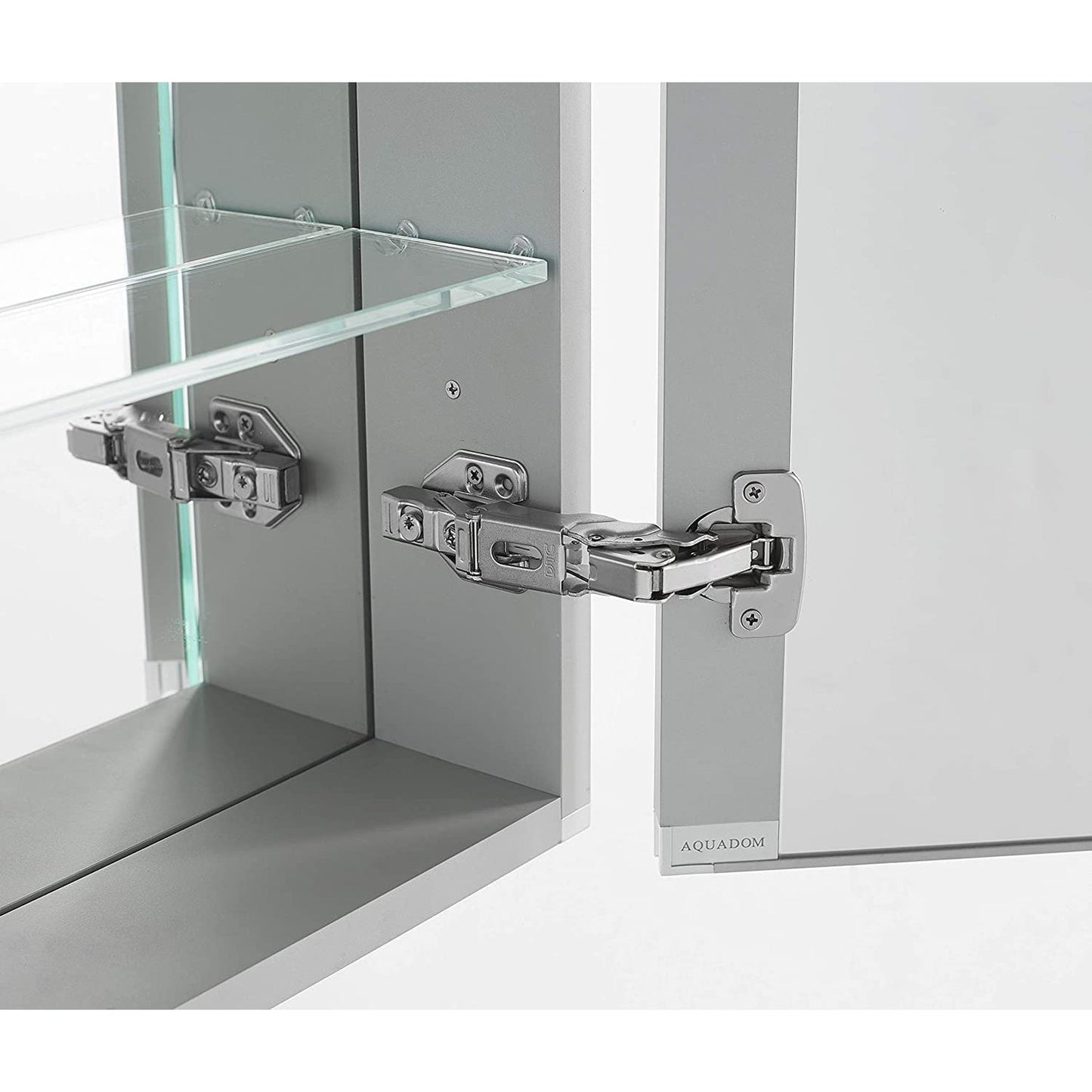 Aquadom Signature Royale Single View 24" x 40" Rectangular Left Hinged Medicine Cabinet With Lighting, Defogger, Integrated LED 3X Magnifying Mirror And Electrical Outlet with USB - SR-2440L-N