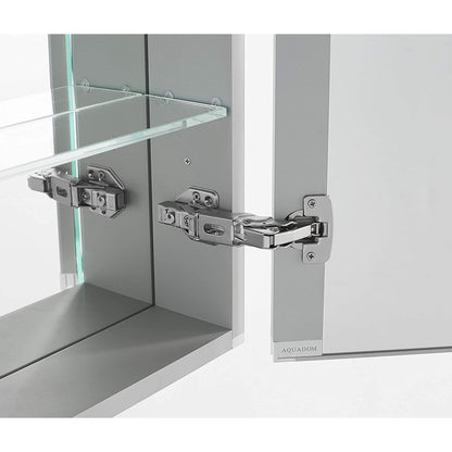 Aquadom Signature Royale Single View 24" x 40" Rectangular Left Hinged Medicine Cabinet With Lighting, Defogger, Integrated LED 3X Magnifying Mirror And Electrical Outlet with USB - SR-2440L-N