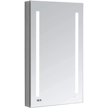 Aquadom Signature Royale Single View 24" x 40" Rectangular Left Hinged Medicine Cabinet With Lighting, Defogger, Integrated LED 3X Magnifying Mirror And Electrical Outlet with USB - SR-2440L-N