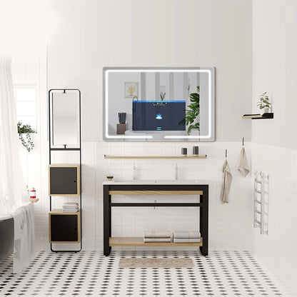 Aquadom Vision 48" x 32" Smart LED Lighted Bathroom Mirror With Built-in TV, Defogger, Body Fat Scale and Skin Detector - V-4832-SD-BFS