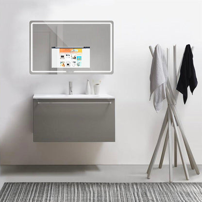 Aquadom Vision 48" x 32" Smart LED Lighted Bathroom Mirror With Built-in TV, Defogger, Body Fat Scale and Skin Detector - V-4832-SD-BFS