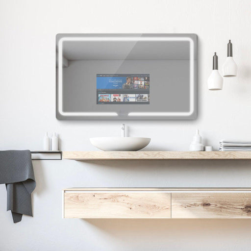 Aquadom Vision 48" x 32" Smart LED Lighted Bathroom Mirror With Built-in TV, Defogger, Body Fat Scale and Skin Detector - V-4832-SD-BFS