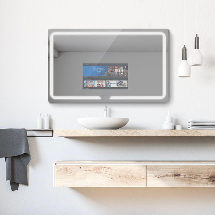 Aquadom Vision 48" x 32" Smart LED Lighted Bathroom Mirror With Built-in TV and Defogger - V-4832