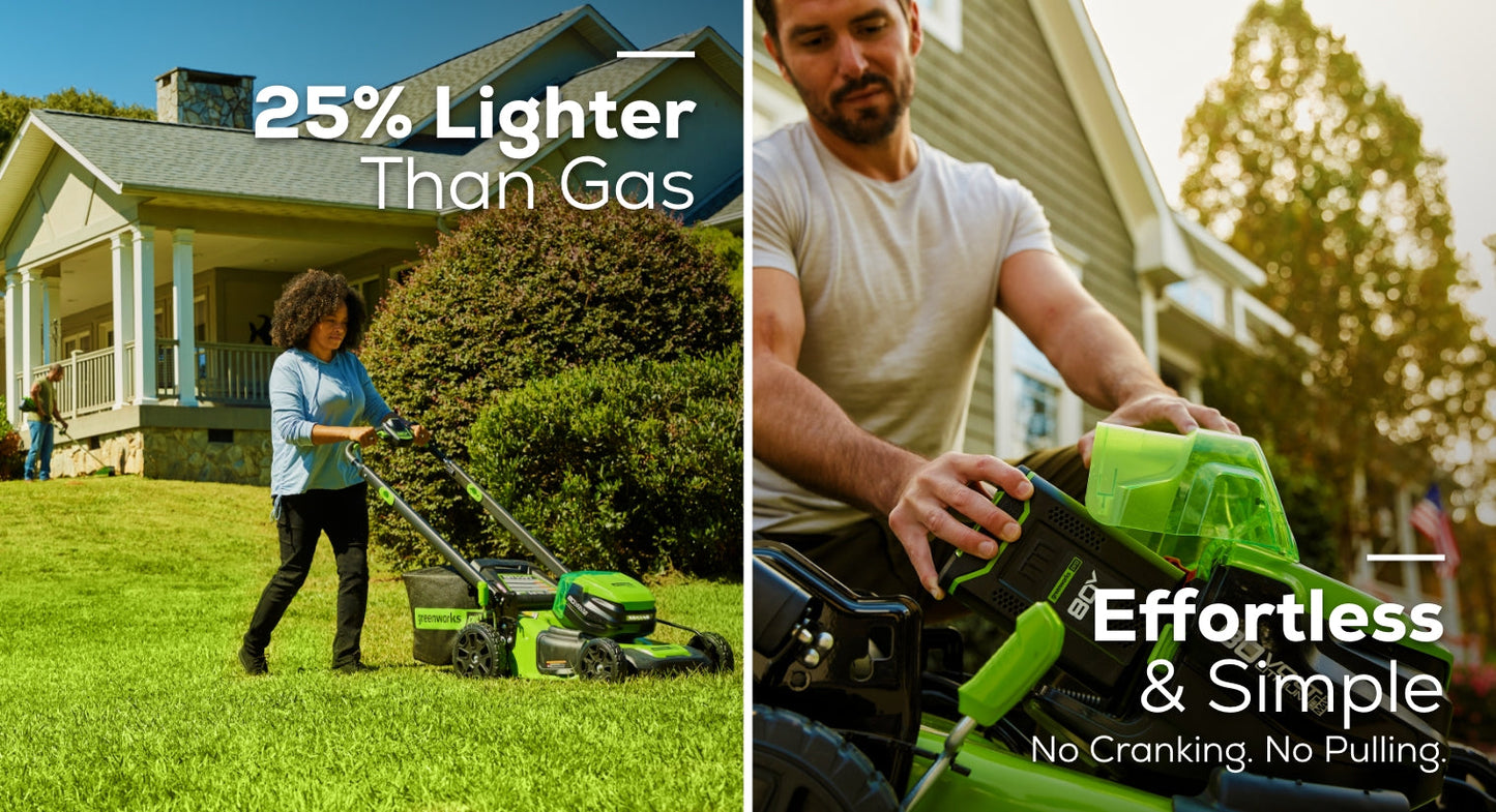 RENEWED 80V 21" Cordless Battery 4-in-1 Self-Propelled Lawn Mower w/ 4.0Ah, 2.0Ah Battery & Rapid Charger