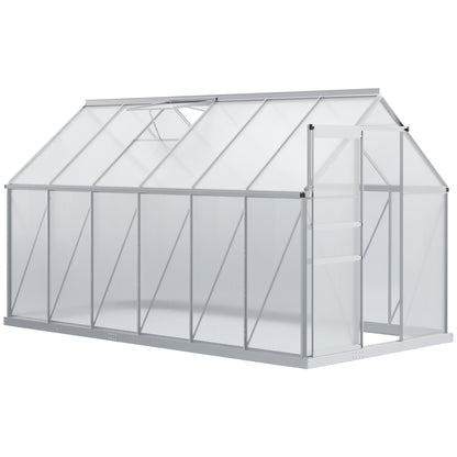 Outsunny BloomGreen 12' x 6' Greenhouse with Adjustable Roof Vent Silver - 845-540V02SR