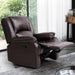 Leather Recliner Chair, Classic Manual Recliner Soft Armrests, Casual Chair For Living Room 35" Width, Brown