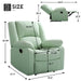 Manual Recliner Chair Recliner Soft Armrests For Living Room 35" Width, Leather