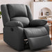 Manual Recliner Chair Recliner Soft Armrests For Living Room 35" Width, Leather