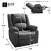 Manual Recliner Chair Recliner Soft Armrests For Living Room 35" Width, Leather