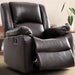 Leather Recliner Chair, Classic Manual Recliner Soft Armrests, Casual Chair For Living Room 35" Width, Brown