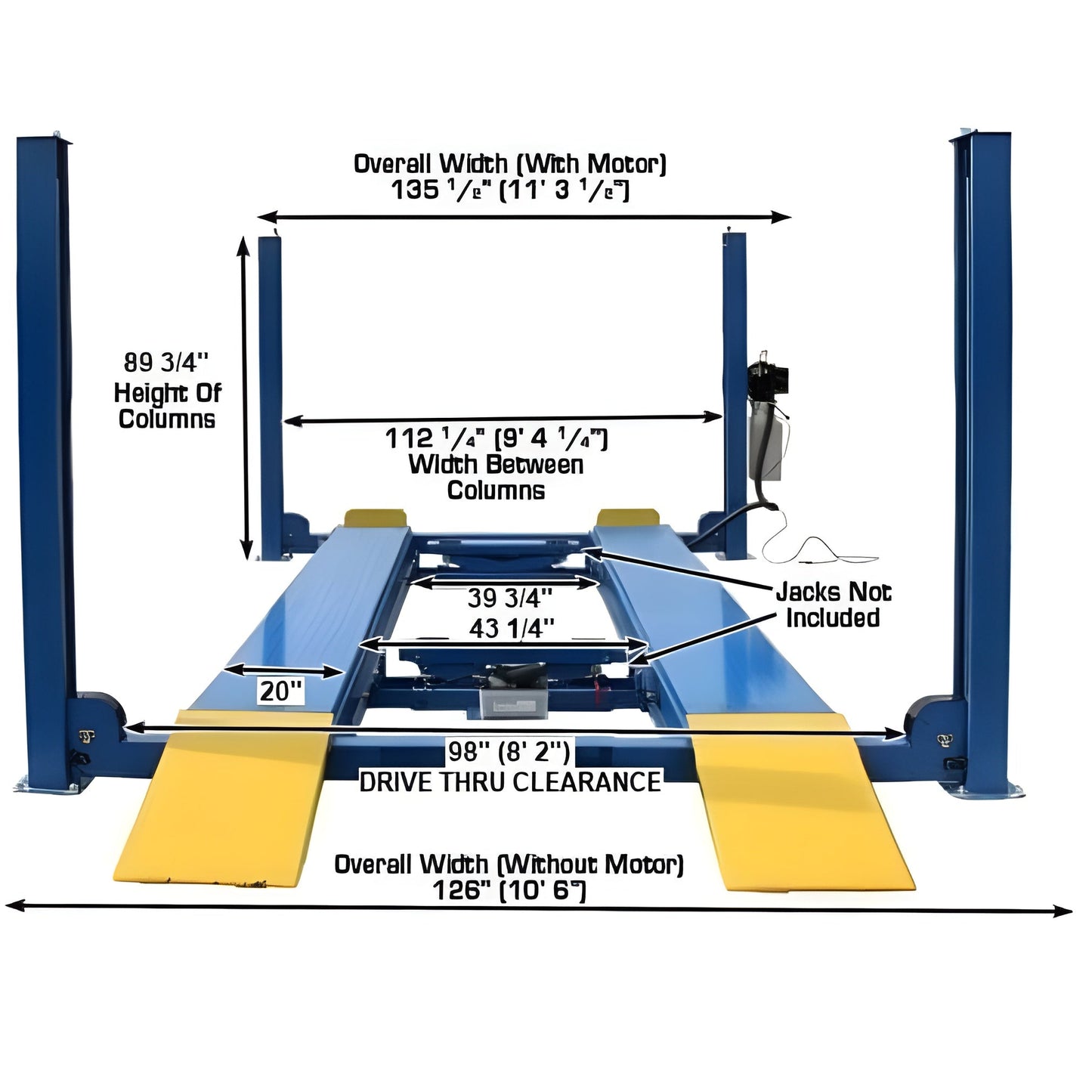 Atlas 412 12,000 lb Commercial 4-Post Lift - ATEATTD-412-FPD