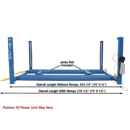 Atlas 412 12,000 lb Commercial 4-Post Lift - ATEATTD-412-FPD