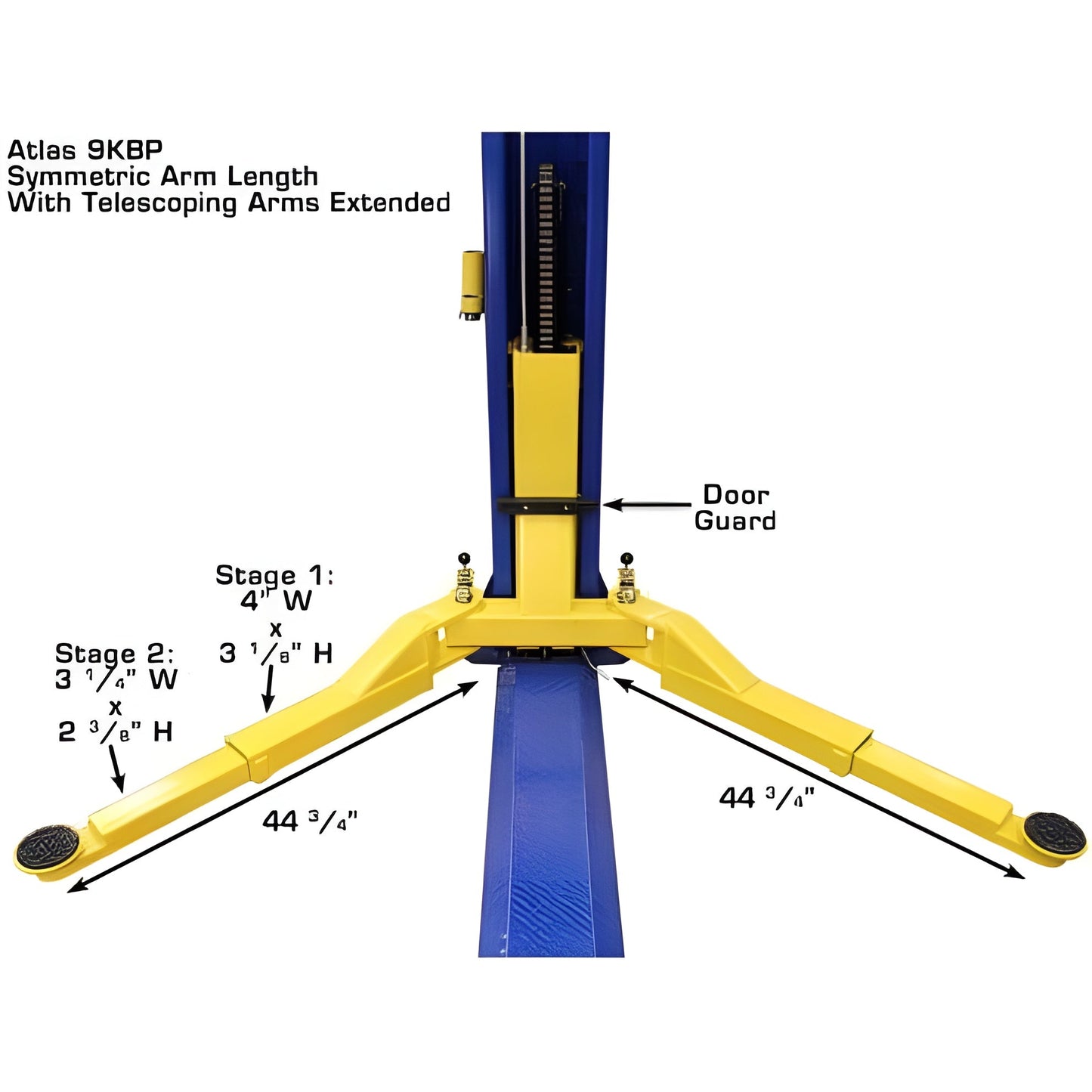 Atlas 9KBPX 9,000 lb Baseplate 2 Post Lift w/ LMA Combo - ATEXH-9KBPX-COMBO-FPD