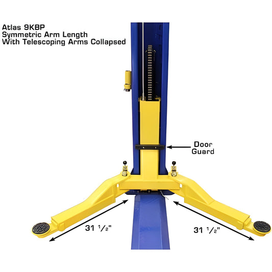 Atlas 9KBPX 9,000 lb Baseplate 2 Post Lift w/ LMA Combo - ATEXH-9KBPX-COMBO-FPD