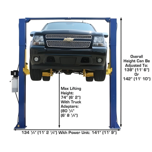 Atlas 9KOHX 9,000 lb Overhead 2-Post Lift w/ LMA Combo - ATEXH-9KOHX-COMBO-FPD