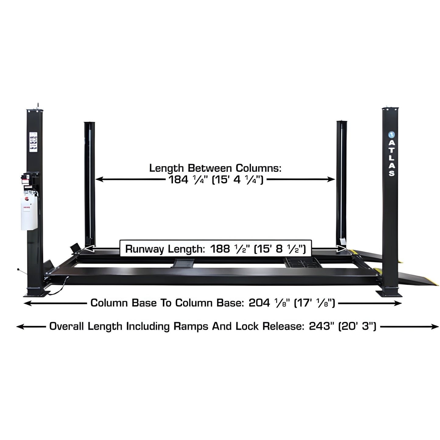 Atlas Apex 9 ALI 9,000 lb 4-Post Lift - ATEAPEX9-FPD