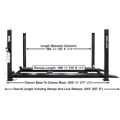 Atlas Apex 9 ALI 9,000 lb 4-Post Lift - ATEAPEX9-FPD