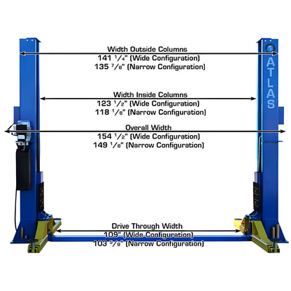 Atlas BP12000X 12,000 lb Baseplate 2 Post Lift - ATEATTD-BP12000X-FPD
