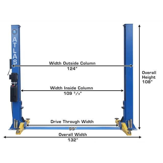 Atlas BP8000 8,000 lb Baseplate 2 Post Lift - ATEATTD-BP8000-FPD