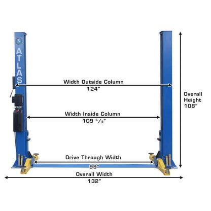 Atlas BP8000 8,000 lb Baseplate 2 Post Lift - ATEATTD-BP8000-FPD