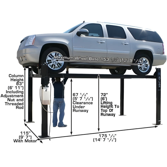 Atlas Garage PRO8000 8,000 lb 4-Post Lift - ATEXH-PRO8000-FPD