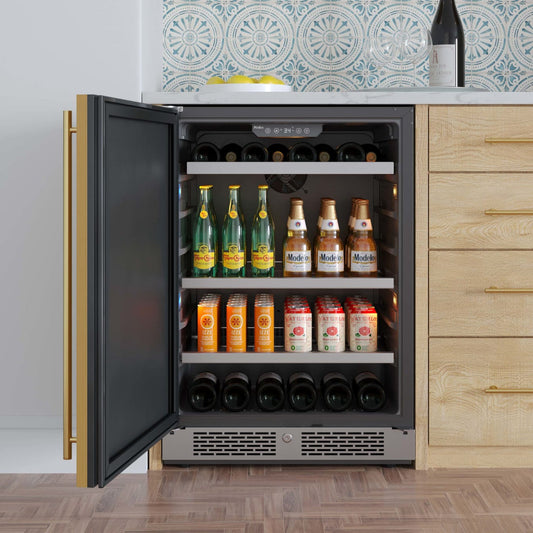 Avallon 24 Inch Wide 14 Bottle Capacity and 82 Can Capacity Panel Ready Wine and Beverage Cooler - AWBC242PRSLH - AWBC242PRSLH