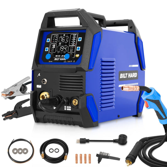 BILT HARD 250A MIG Welder, 4-in-1 Gas/Flux Core MIG, Lift TIG/Stick, Multi-Process, 110V/220V - WLD-1603