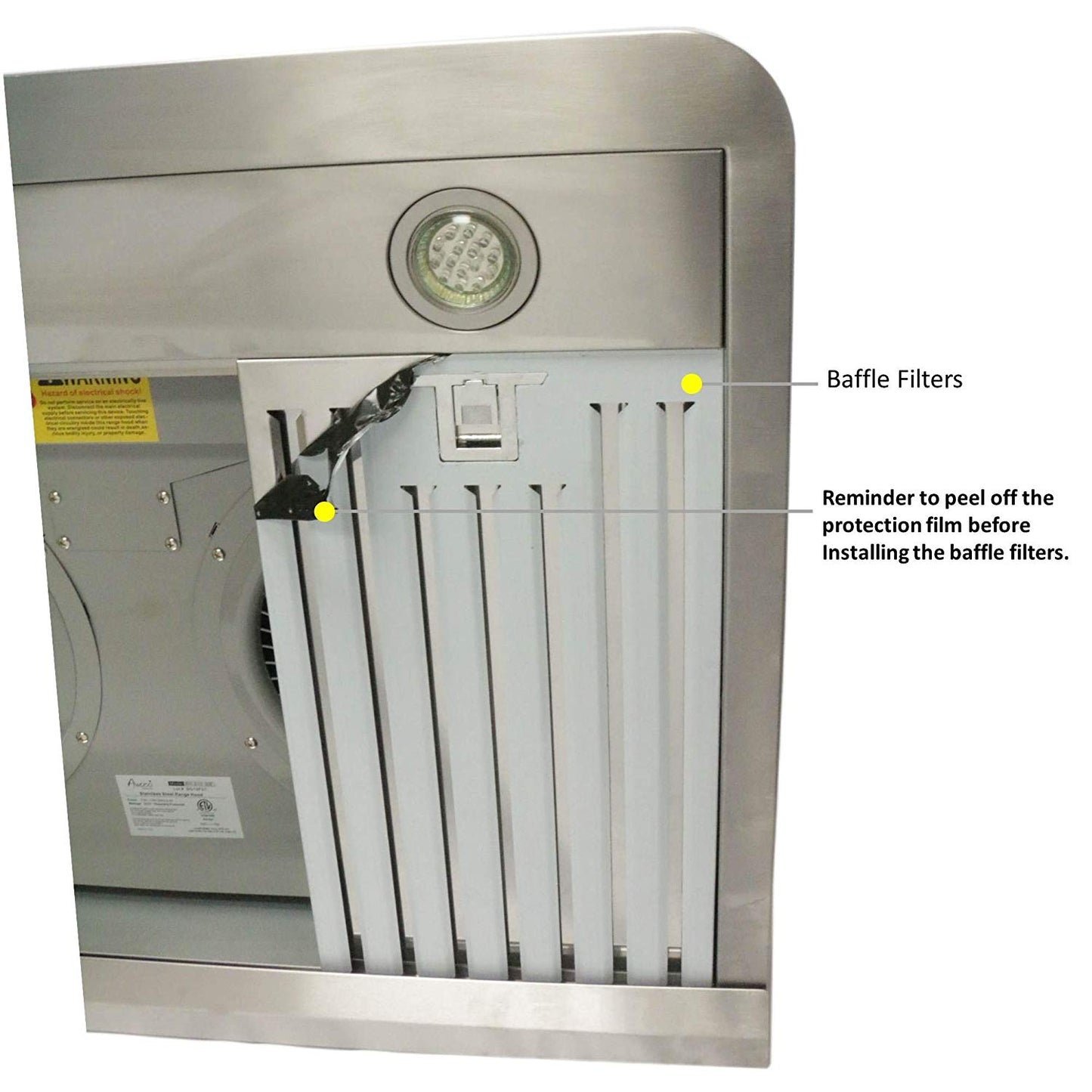 Combo Awoco 36” Freestanding 6 Burners Range with 36'' RH-S10-36E Under Cabinet Range Hood - JK36A1-T-NG+RH-S10-36E