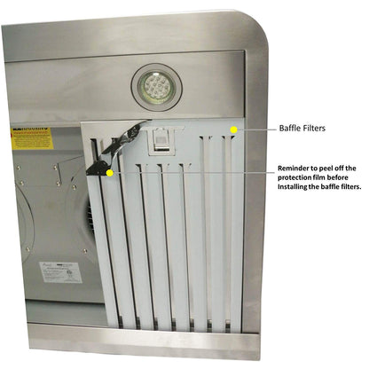 Combo Awoco 36” Freestanding 6 Burners Range with 36'' RH-S10-36E Under Cabinet Range Hood - JK36A1-T-NG+RH-S10-36E
