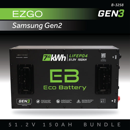 Eco Battery 51V 150AH Battery Bundle / EZGO RXV Samsung Gen2 (2022+) - B-3258