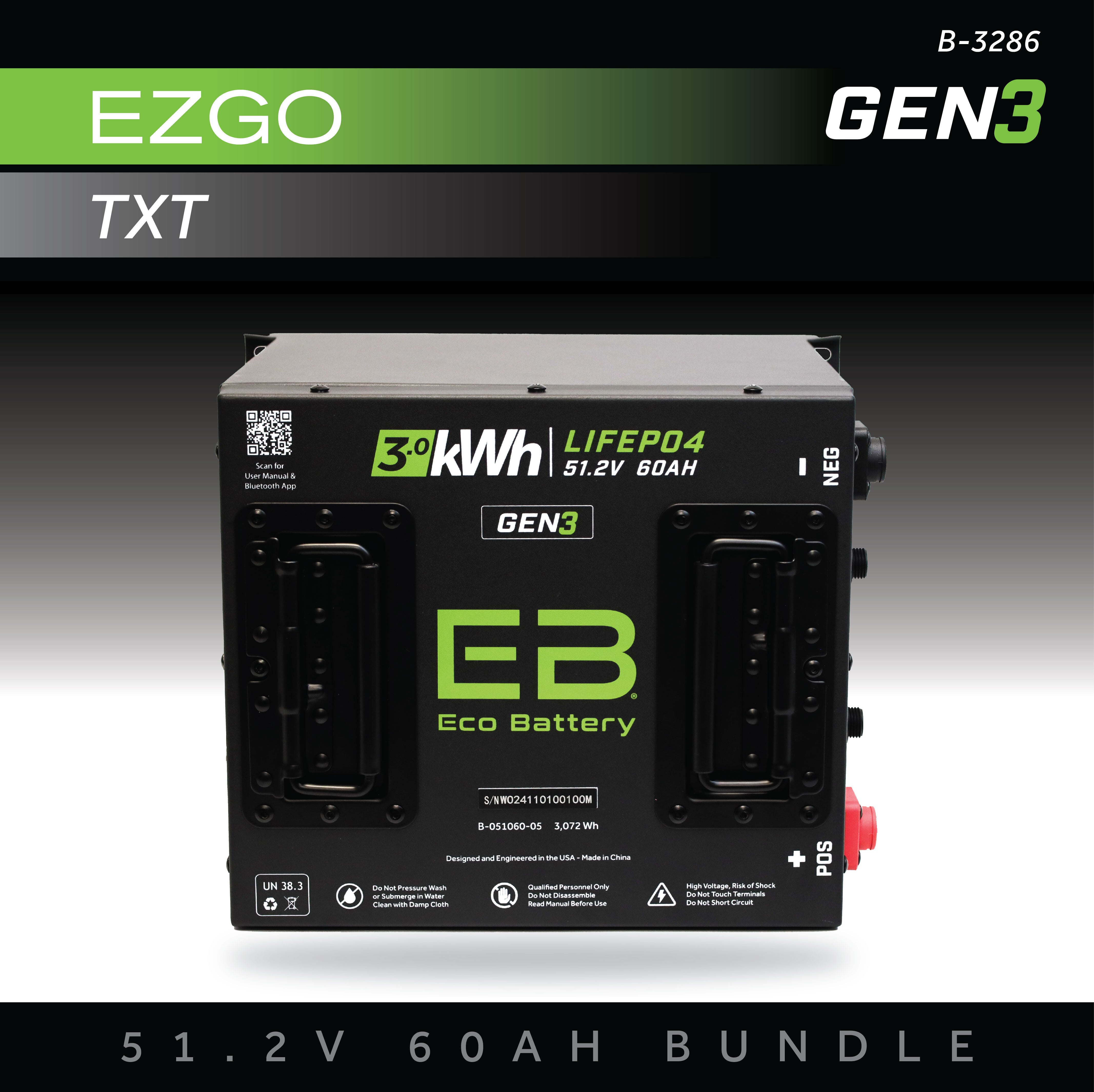 Eco Battery 51V 60AH Battery Bundle / EZGO TXT