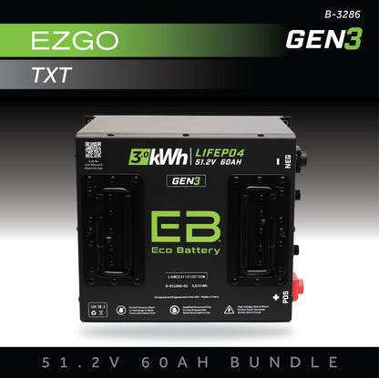 Eco Battery 51V 60AH Battery Bundle / EZGO TXT - B-3286