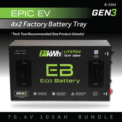Eco Battery 70V 105AH Battery Bundle / Epic EV (4 x 2 Factory Battery Tray) - B-3364