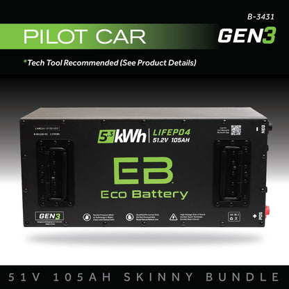 Eco Battery 51V 105AH Skinny Battery Bundle / Pilot Car - B-3431