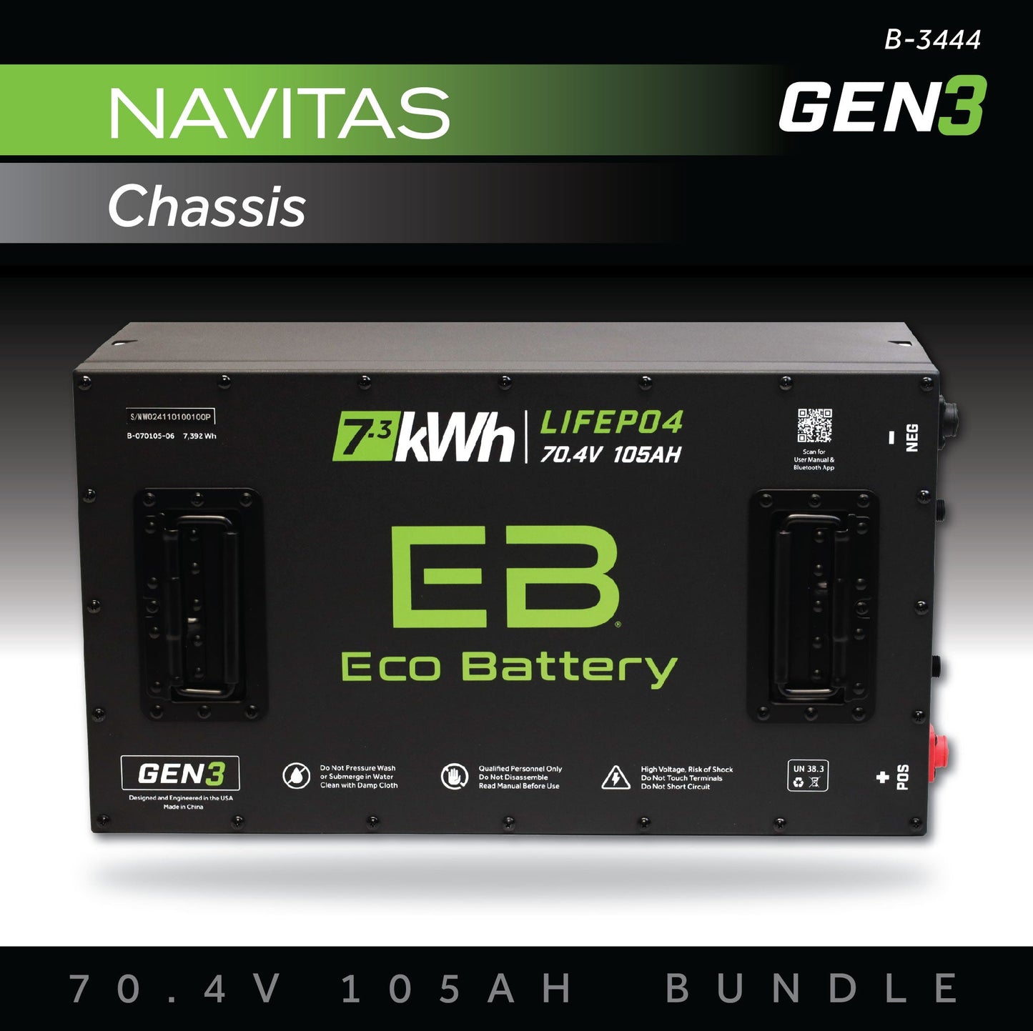 Eco Battery 70V 105AH Battery Bundle / Navitas Chassis - B-3444