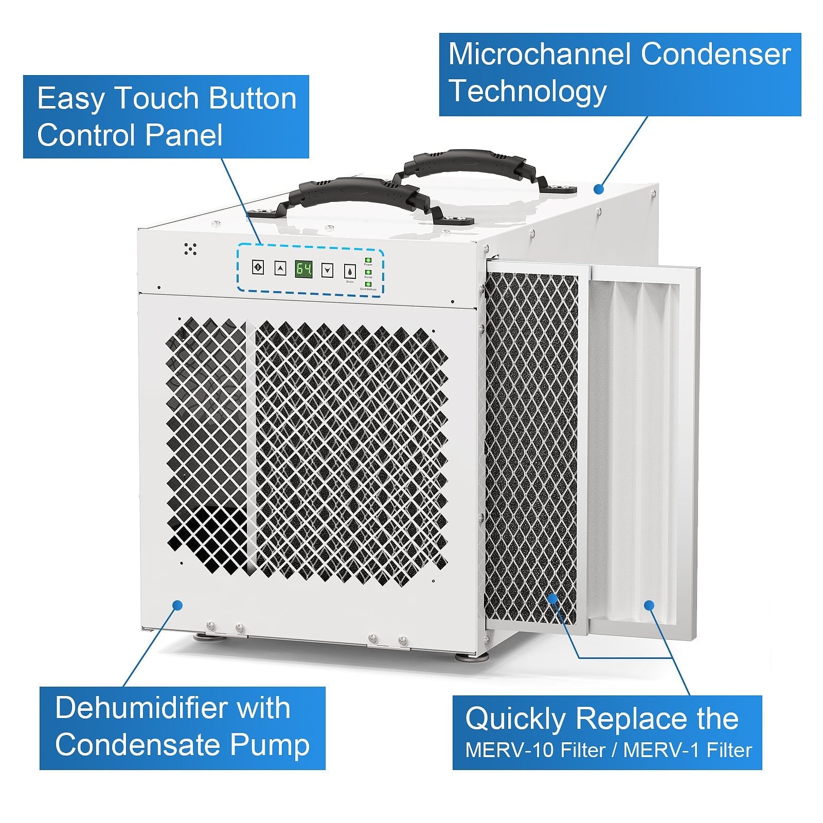 AlorAir Sentinel HDi120 Whole House Dehumidifier, 120 Pints at AHAM, up to 3,300 sq. ft. - Sentinel HDi120