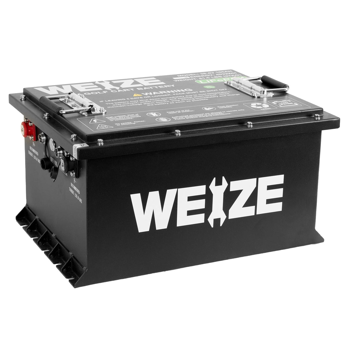 WEIZE 36V(38.4V) 105AH LiFePO4 Golf Cart Battery, 4032Wh Bluetooth Lithium Battery - Complete Kit - BAC-0113