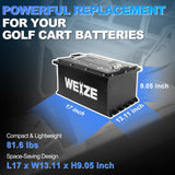 WEIZE 36V(38.4V) 105AH LiFePO4 Golf Cart Battery, 4032Wh Bluetooth Lithium Battery - Complete Kit - BAC-0113