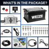 WEIZE 36V(38.4V) 105AH LiFePO4 Golf Cart Battery, 4032Wh Bluetooth Lithium Battery - Complete Kit - BAC-0113